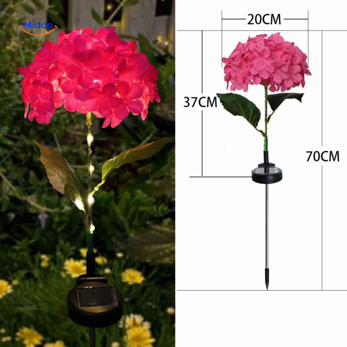 Florora Laterne rot Hortensie, Maße 70 cm - www.middo.de
