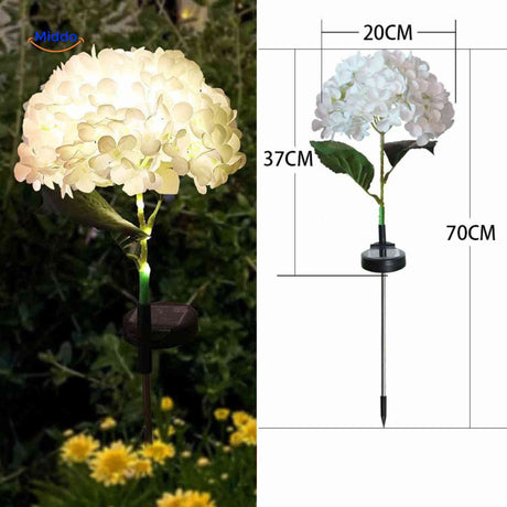 Florora Laterne Weiß mit Hortensie, 70 cm www.middo.de