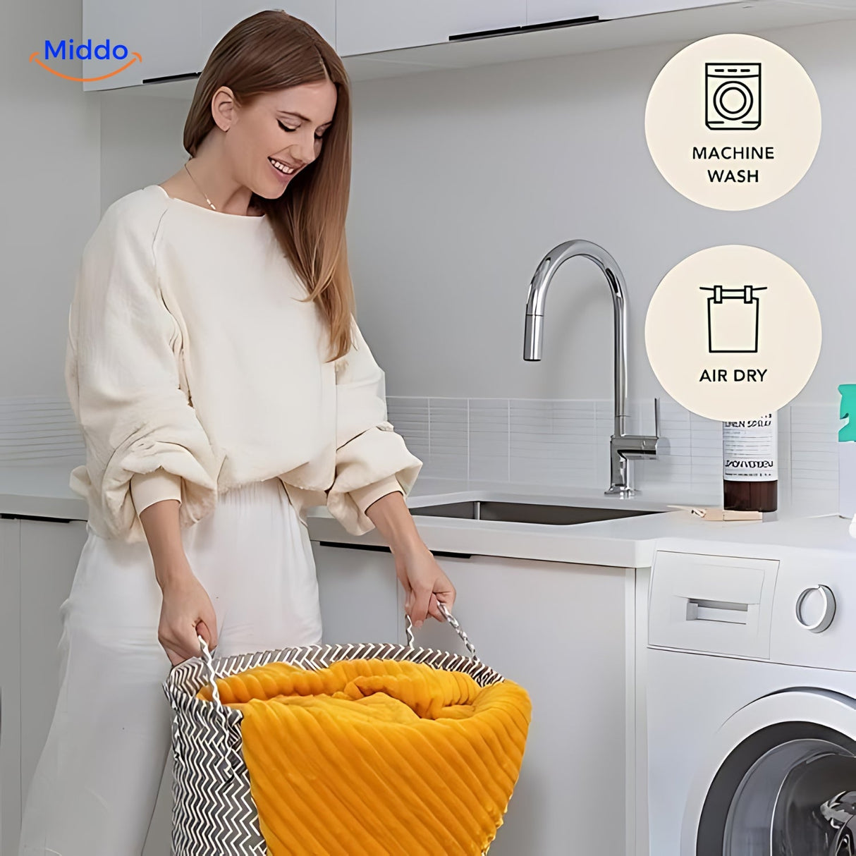 Die flauschige Fleece-Decke von Middo ist maschinenwaschbar