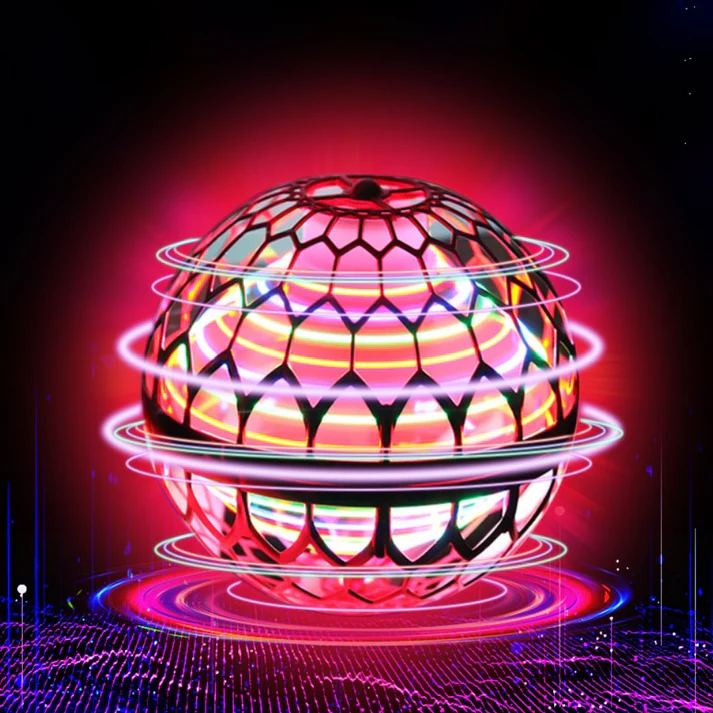 Rote leuchtende Flynova-Bumerang-Ball in Aktion