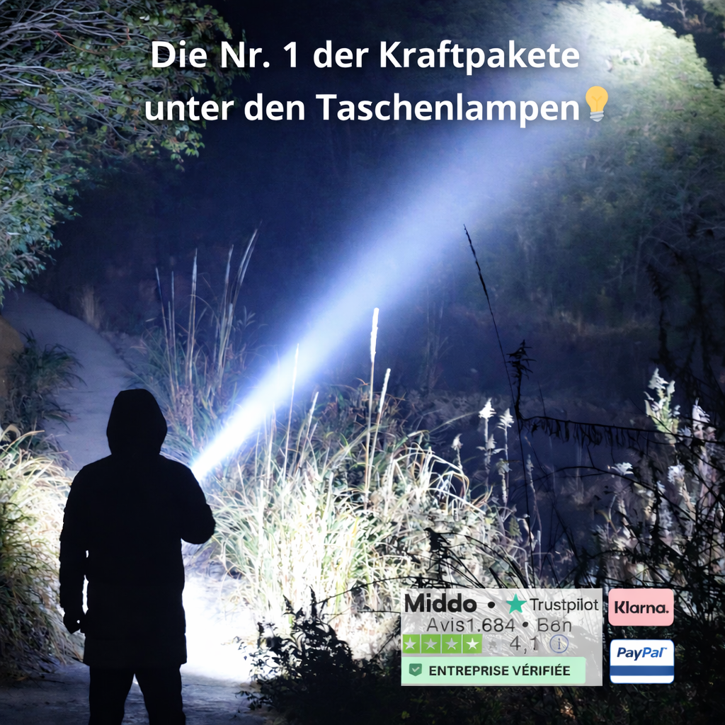 PowerBeam™ Superlampe | Ultra Hell • 6000mAh • 500m Reichweite