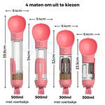Rosa FurryFeeder mit angegebenen Abmessungen