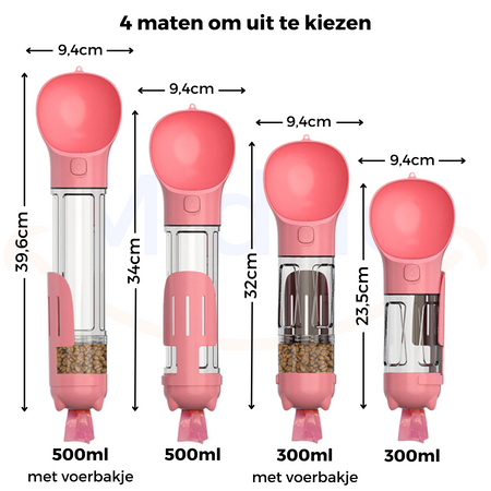 Rosa FurryFeeder mit angegebenen Abmessungen