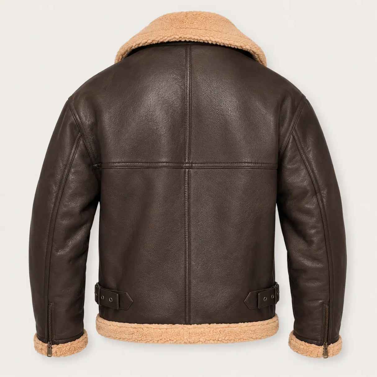 Furvello Jacke Rückseite PU-Leder Kunstfell Jacke Herren