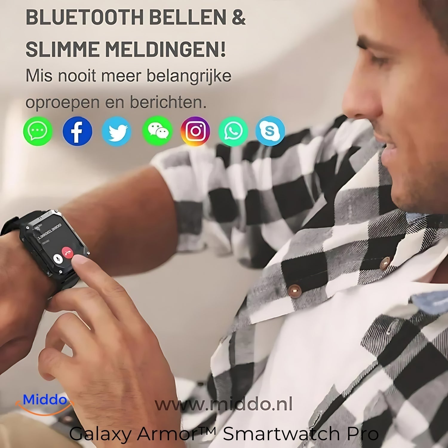 Verpassen Sie nie wieder Benachrichtigungen mit der Glaxy Armor Smartwatch von Middo.nl
