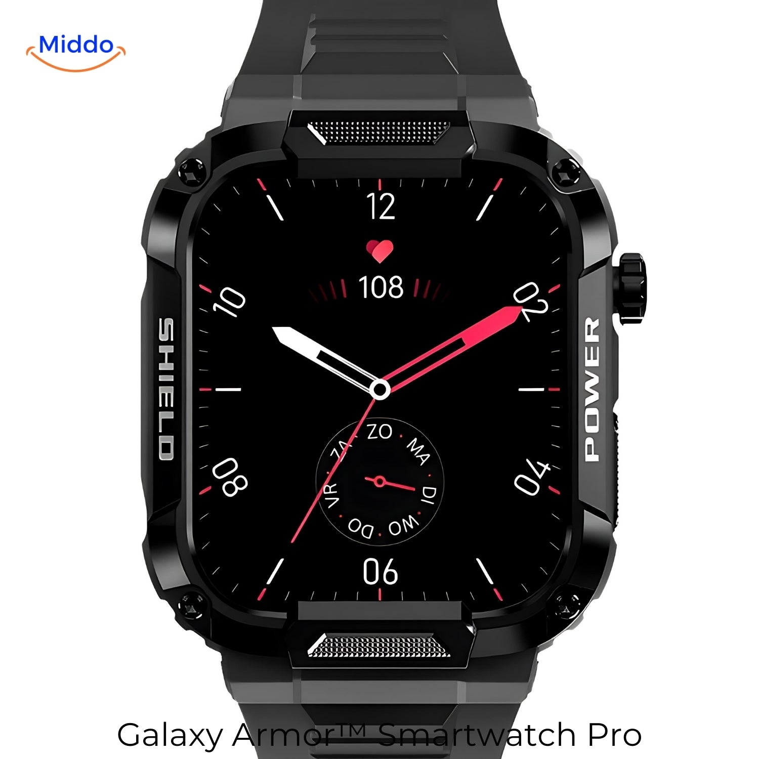 Zweifarbiges Display-Beispiel Galaxy Armor Smartwatch Pro www.middo.de