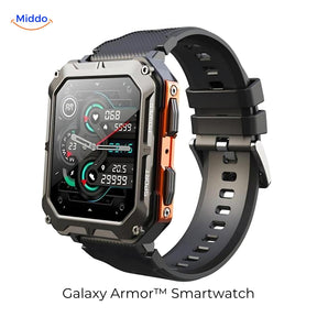 Galaxy Armor Smartwatch für IOS und Android Schwarz Orange