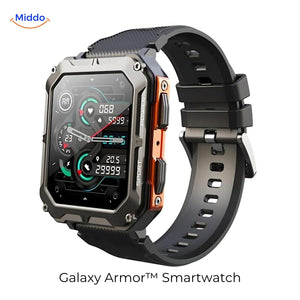 Galaxy Armor Smartwatch für IOS und Android Schwarz Orange