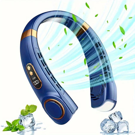Kompakter, tragbarer Nackenventilator 2.0 PRO in Blau, perfekt für den täglichen Gebrauch