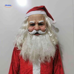 Gerontix Weihnachtsmann Maske aus Latex mit Bart - www.middo.de