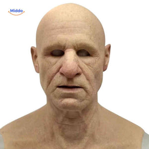 Gerontix Maske aus Latex, dezent, bartlos, für ältere Männer
