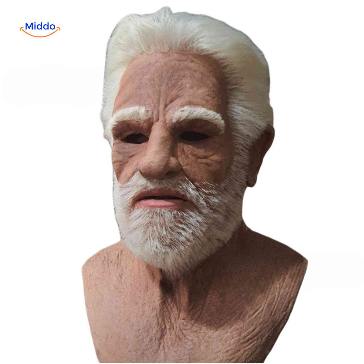 Gerontix Maske aus realistischem Latex mit weißem Bart - www.middo.de