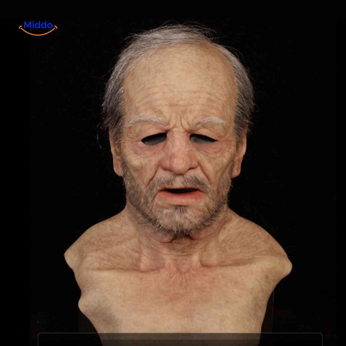 Gerontix Maske realistischer Latex-Opa mit Bart - www.middo.de
