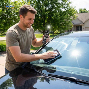 GlasPure Polierflüssigkeit Autoglas reinigen polieren klares Ergebnis
