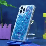 GlowSand Smartphone-Hülle mit blauer Glitzerflüssigkeit und funkelndem Look www.middo.de