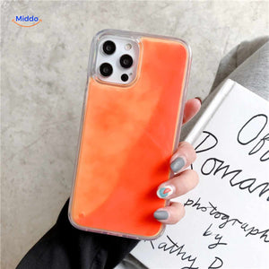 GlowSand Handyhülle mit klarem orangefarbenem Flüssigkeitsstil