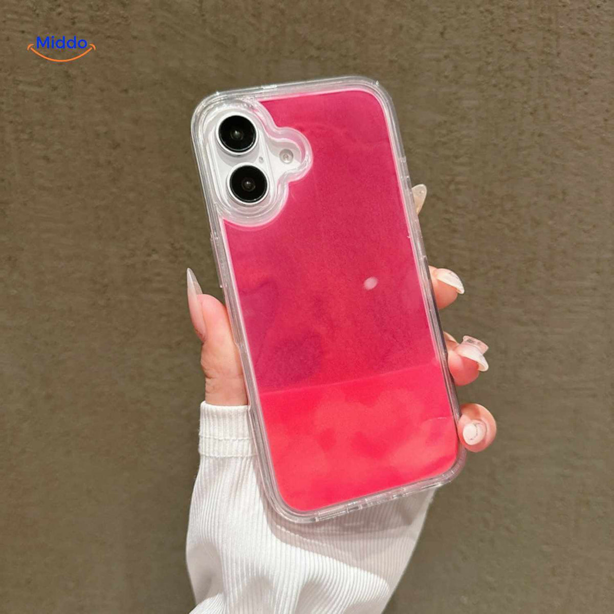 GlowSand Handyhülle mit rosa flüssigem Glitzerstil