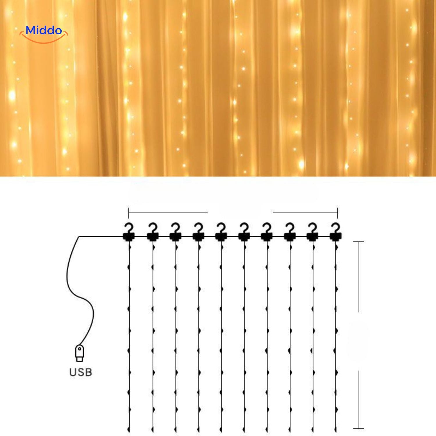 GlowStrand LED Türvorhang mit modischen Lichteffekten www.middo.nl