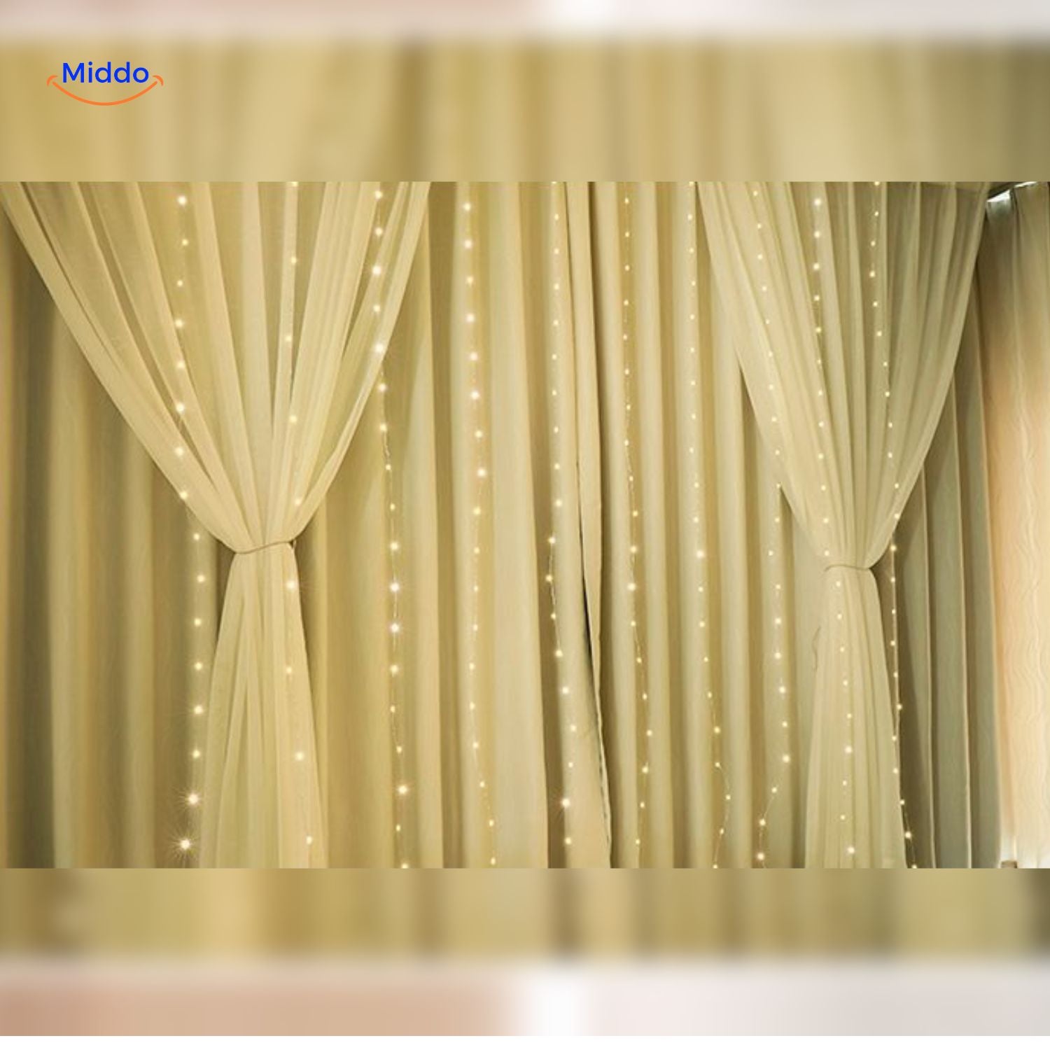 GlowStrand LED Vorhanglichteffekte mit Fernbedienung und USB www.middo.de