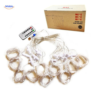 GlowStrand LED Vorhang mit Fernbedienung und Lichtsträngen www.middo.de