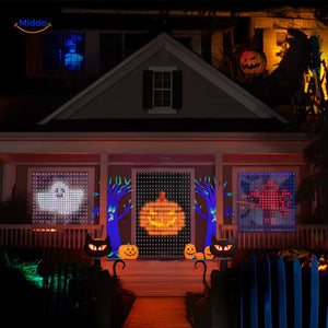 GlowStrand LED Halloween-Lichtschirme mit Szenen und animierten Bildern