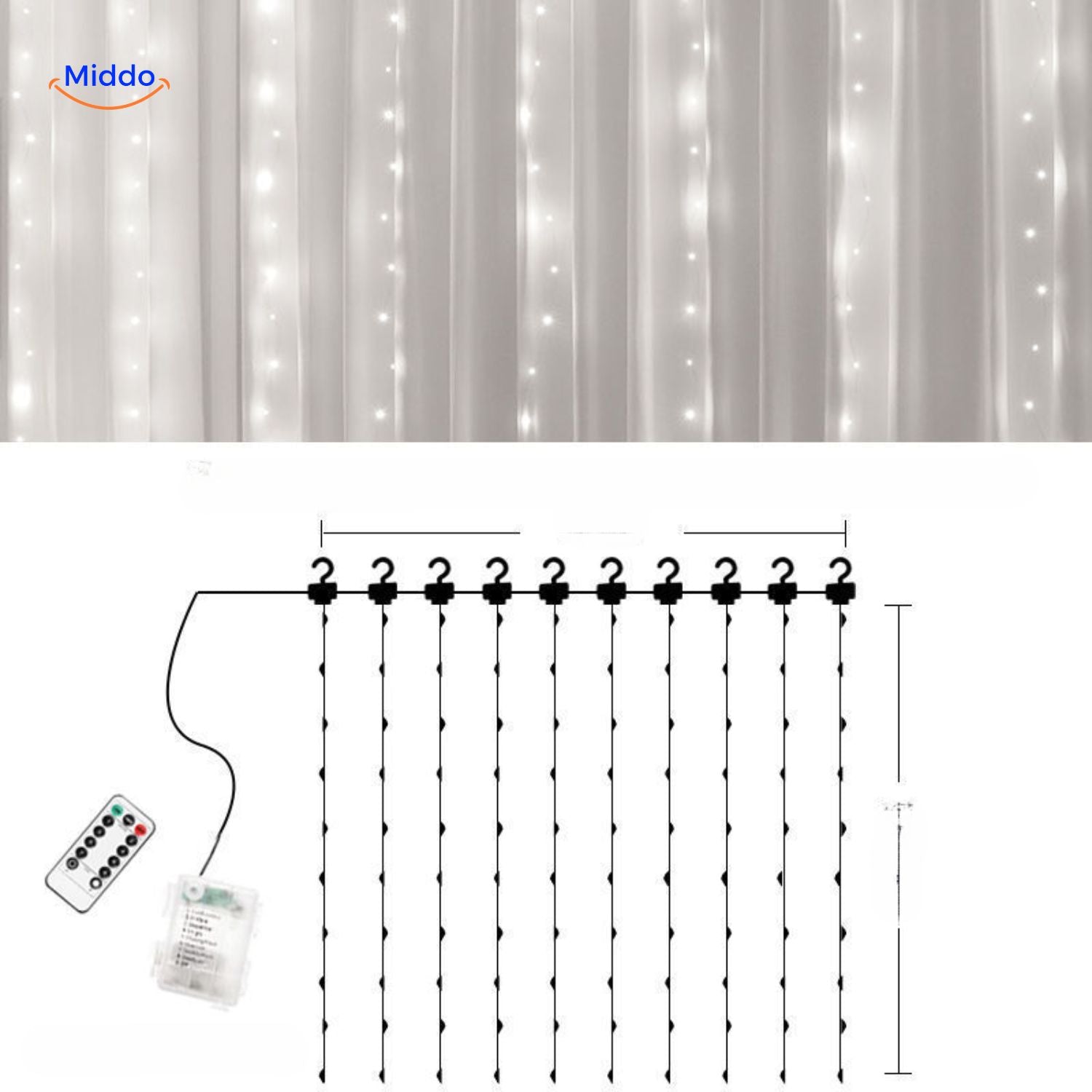GlowStrand LED Lichteffekte mit stimmungsvollem Vorhang-Setup www.middo.de
