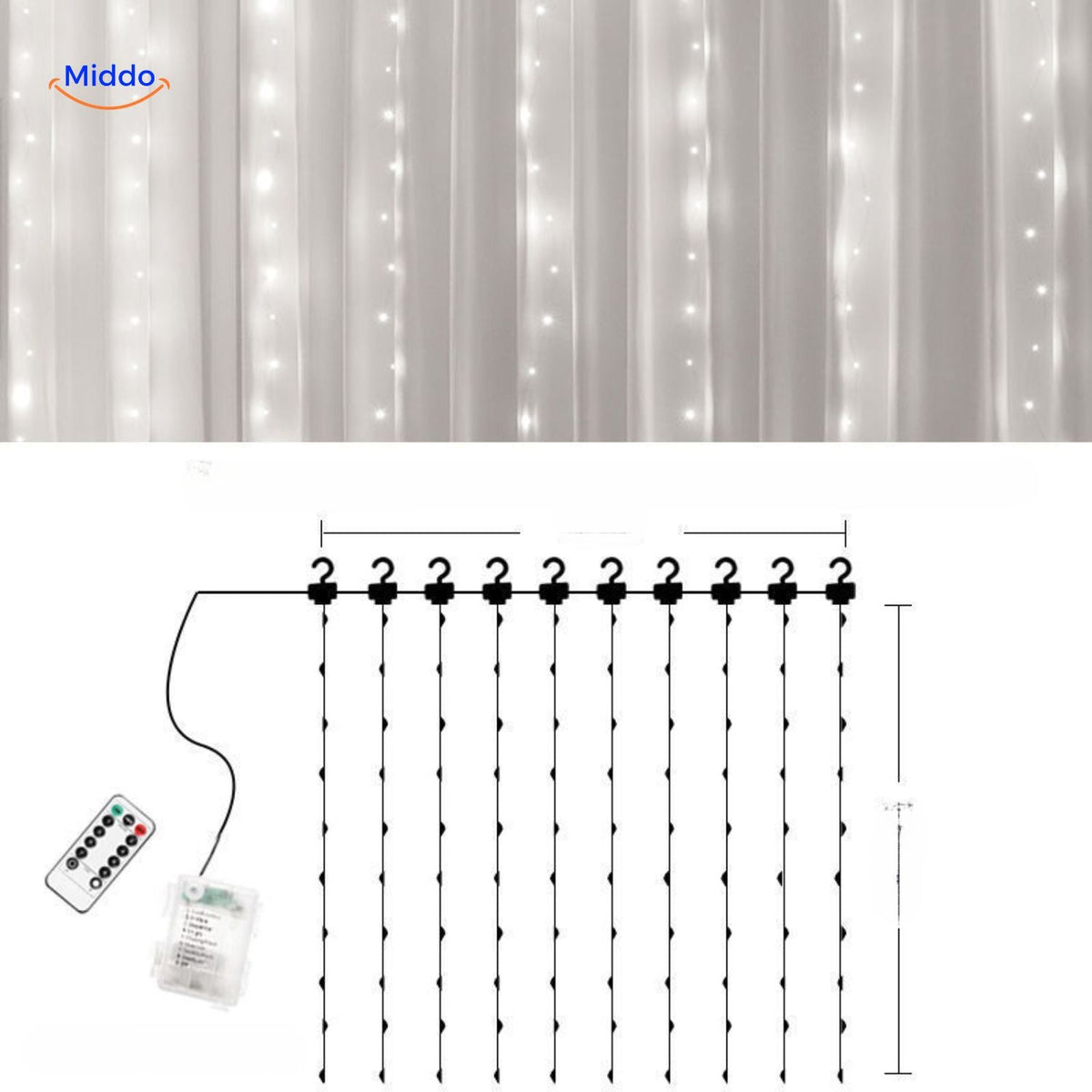 GlowStrand LED Lichteffekte mit stimmungsvollem Vorhang-Setup www.middo.de