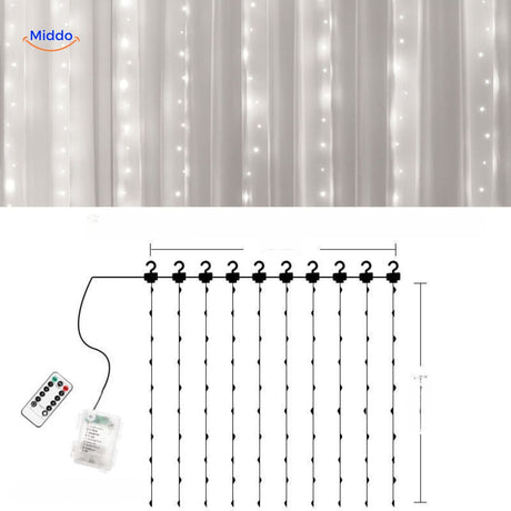 GlowStrand LED Lichteffekte mit stimmungsvollem Vorhang-Setup www.middo.de