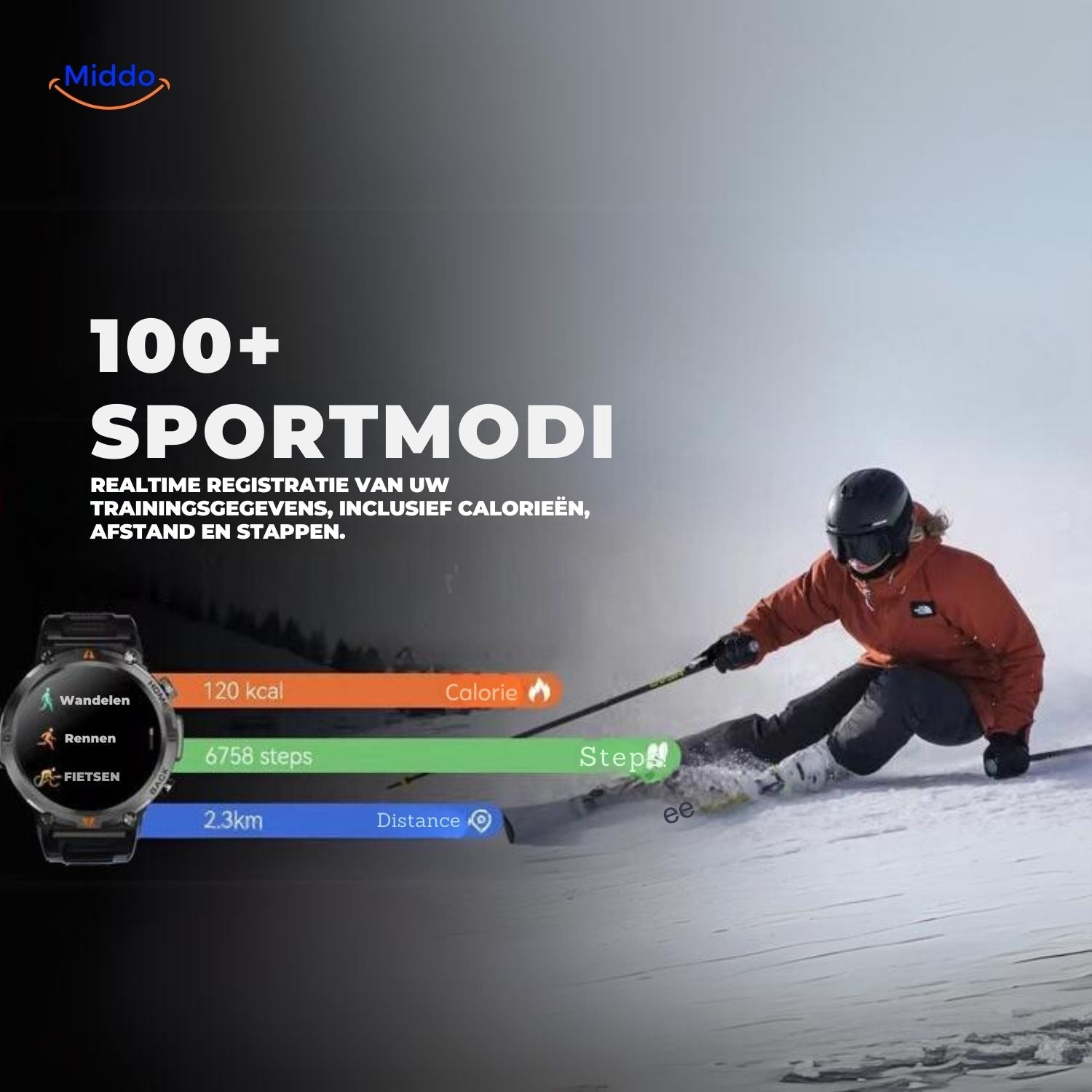 GlowTrack Sportuhr mit Ski-Modus