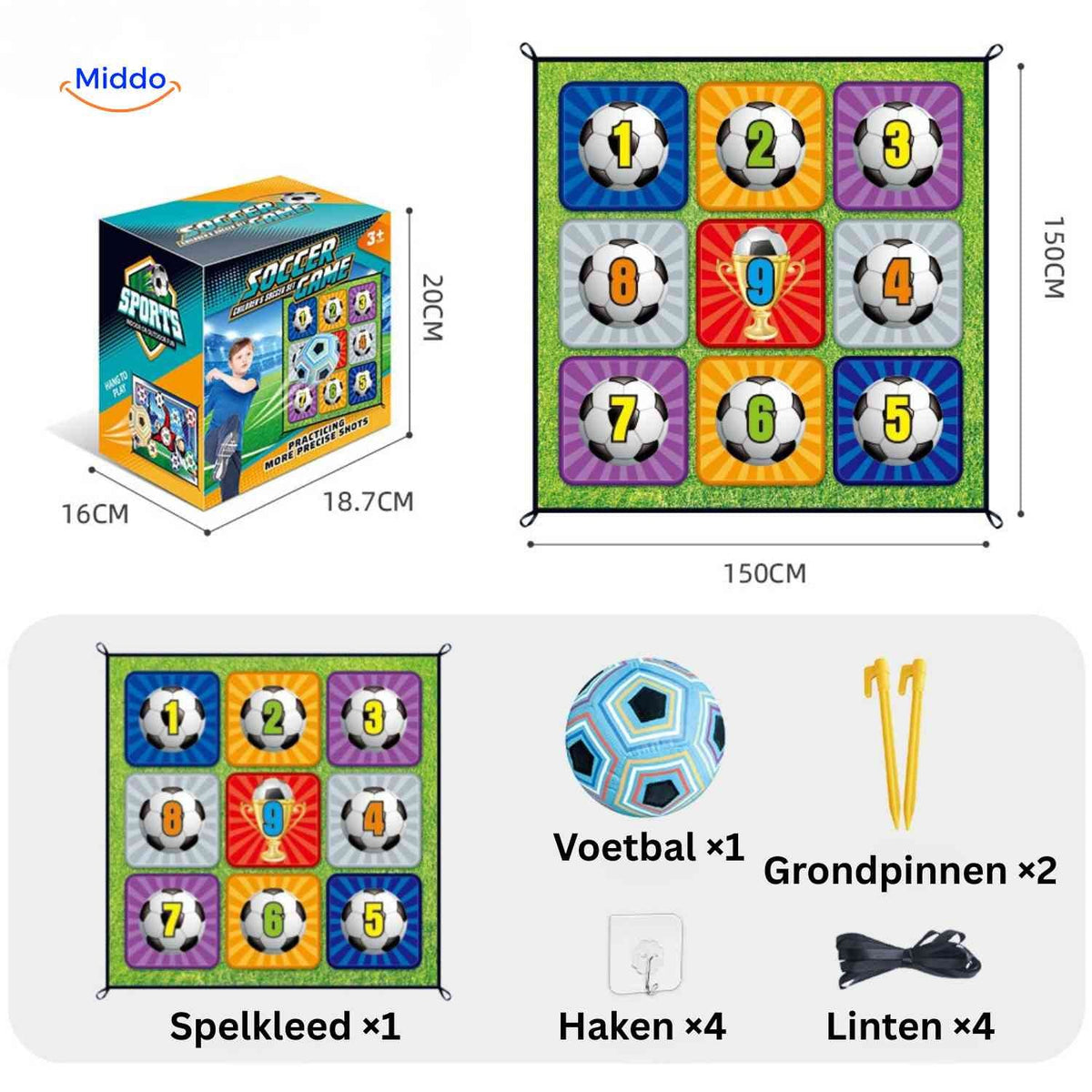 GoalPlay Spiel Nummernspiel Fußballstoff für Kinder www.middo.de