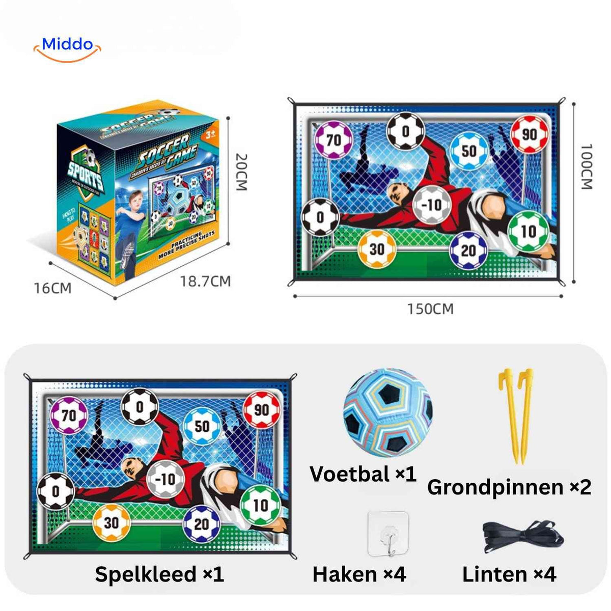 GoalPlay Spiel Schießwand im Stadion-Stil mit Zubehör – www.middo.de