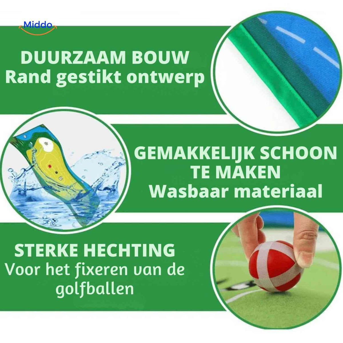 Golfease Matte - langlebige, waschbare Golfspielmatte | www.middo.de