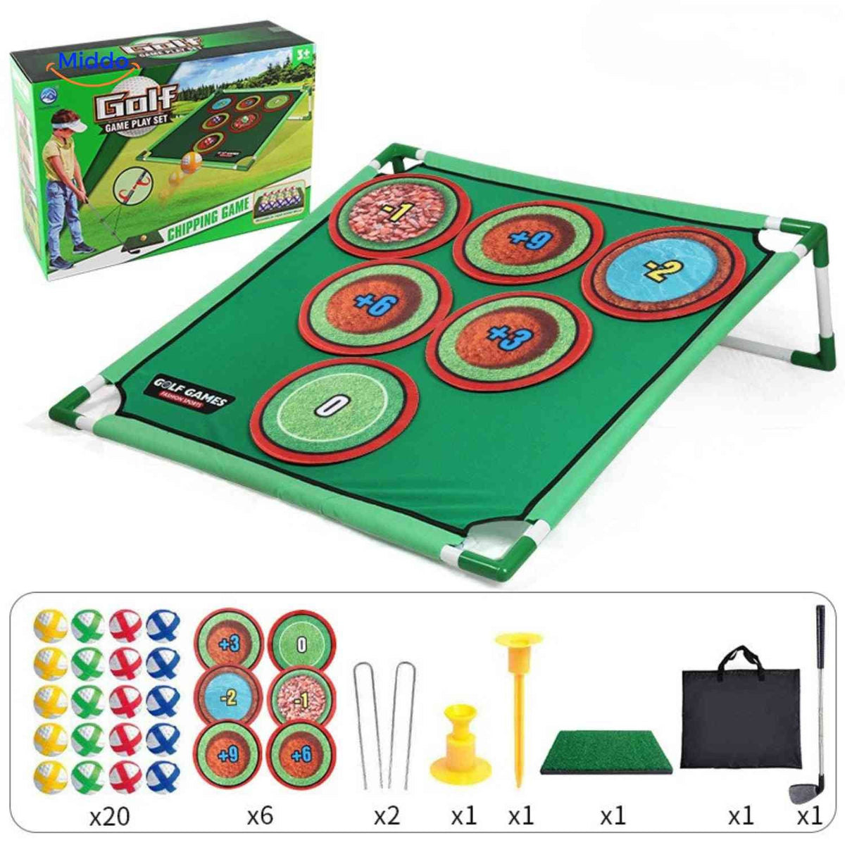 Golforia Spielmatte Chipping-Spiel mit Punktesringen Set - www.middo.de