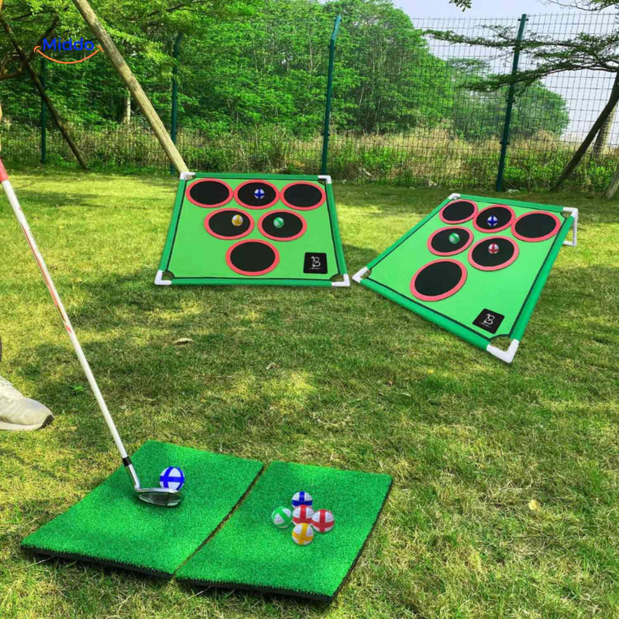 Golforia Spielmatte Golfspiel mit zwei Zielmatten für draußen - www.middo.de