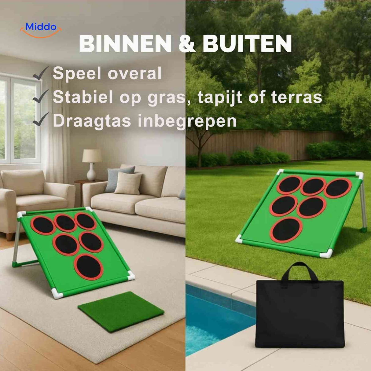 Golforia Spielmatte für Indoor- und Outdoor-Golf - Zielspiel auf www.middo.de