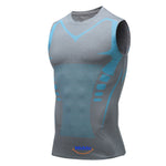 Grau-blaues VitaBoost PowerVest Kompressionsshirt
