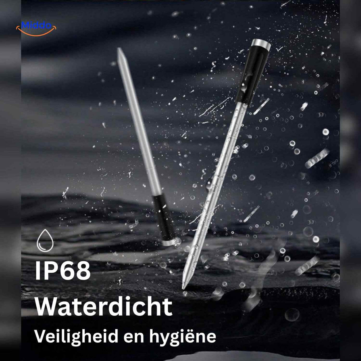 GrillGuard Thermo wasserdichtes Fleischthermometer mit IP68 Schutz www.middo.de
