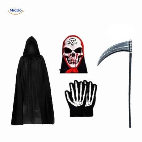 Grimora-Set: Horror-Maske mit Cape und Handschuhen | www.middo.de