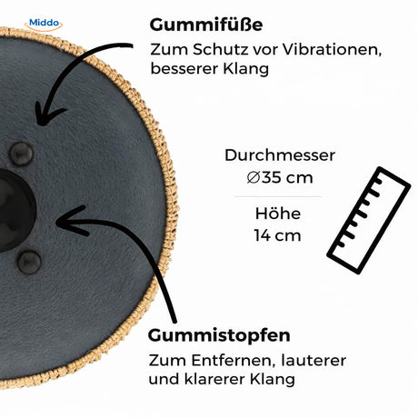 Harmonii KlankOase Handpan Trommel – Magisches Klangschalen-Geräusch für Ruhe & Meditation – Ansicht 3