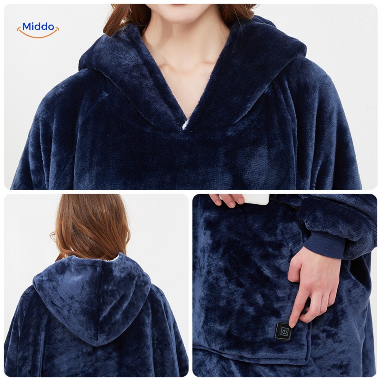HeatCozy beheizten Pullover USB wiederaufladbar 3 Zonen Middo