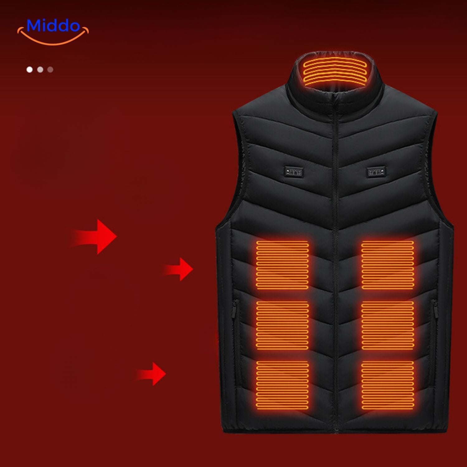 HeatGuard elektrisch beheizte Weste schwarz middo.nl