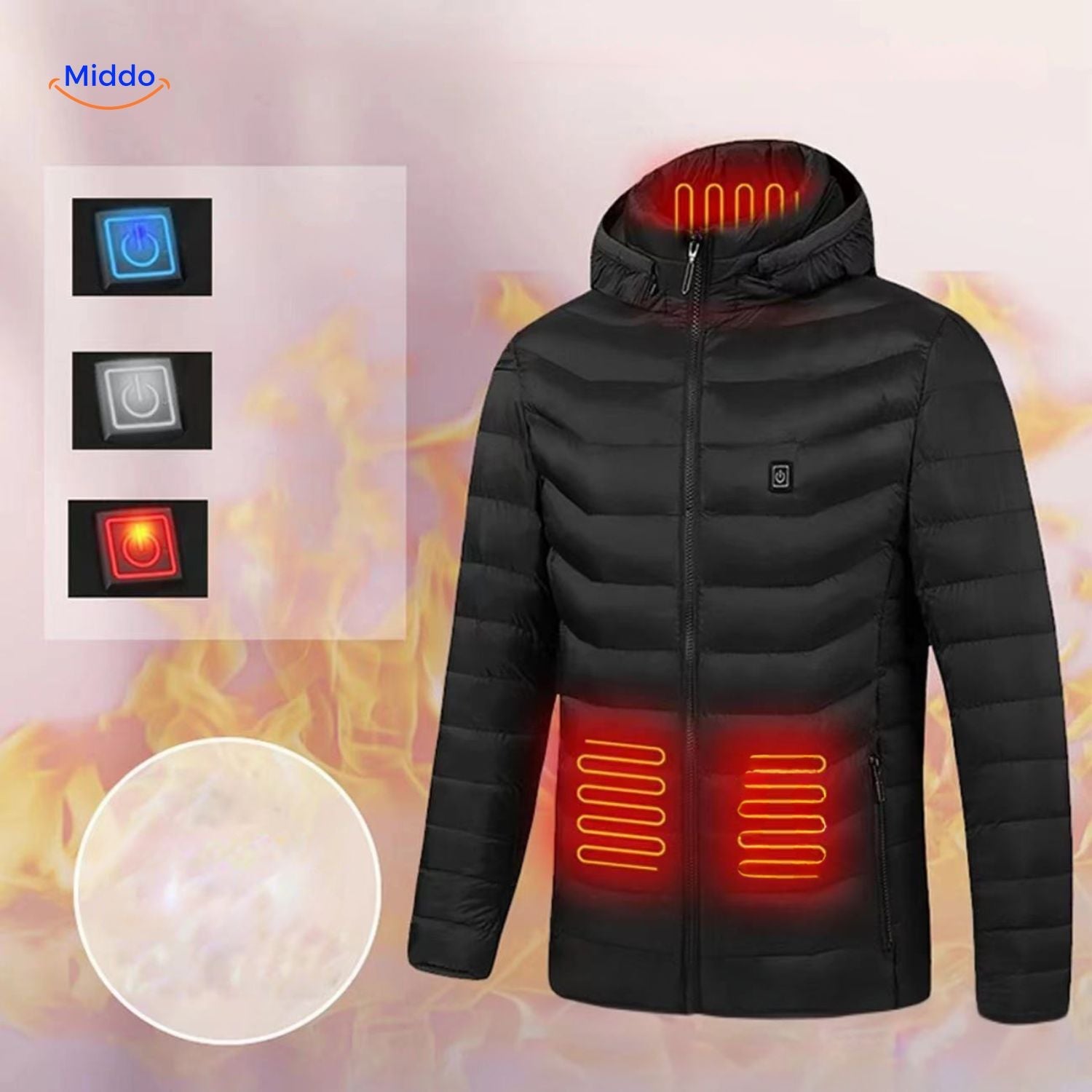 HeatWave Hoodie leichte und bequeme Jacke middo
