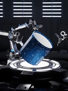 HydroFold Badewanne futuristisches Design Roboterarm Produktion