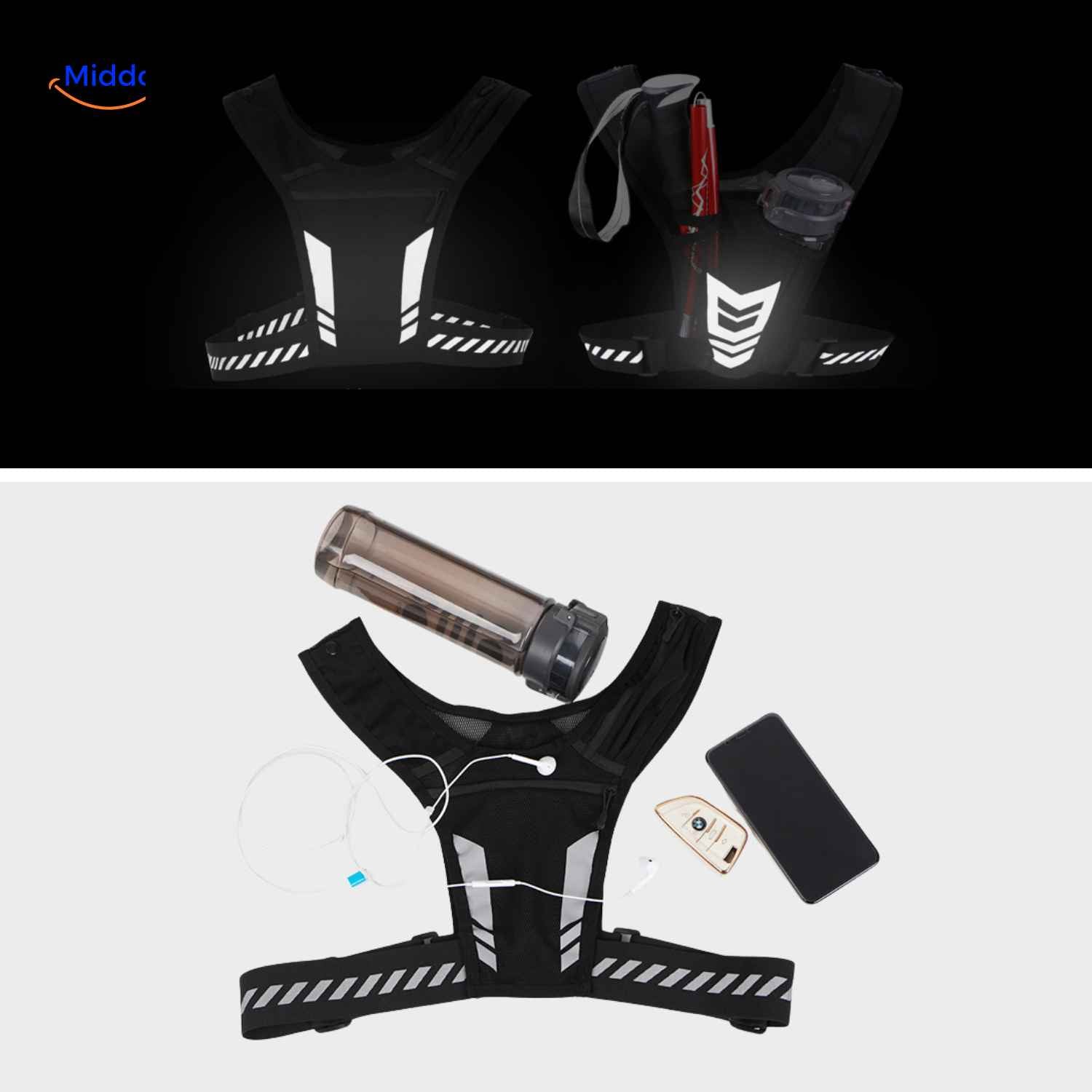 HydroRun Sporttas reflektierendes Vest mit Zubehör und Gadgets www.middo.nl