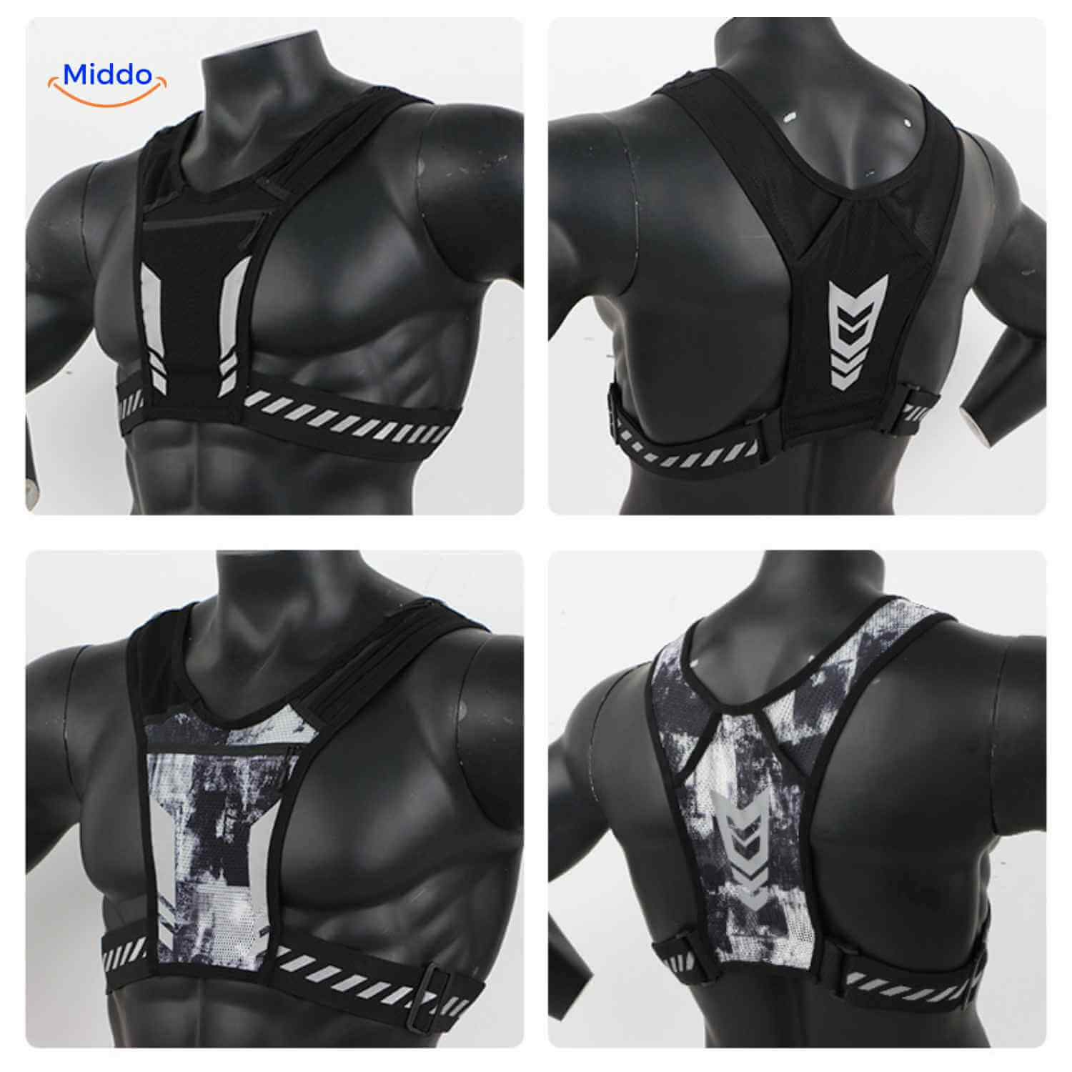 HydroRun Sporttas reflektierende Weste mit verschiedenen Stilen und Rückseiten www.middo.de