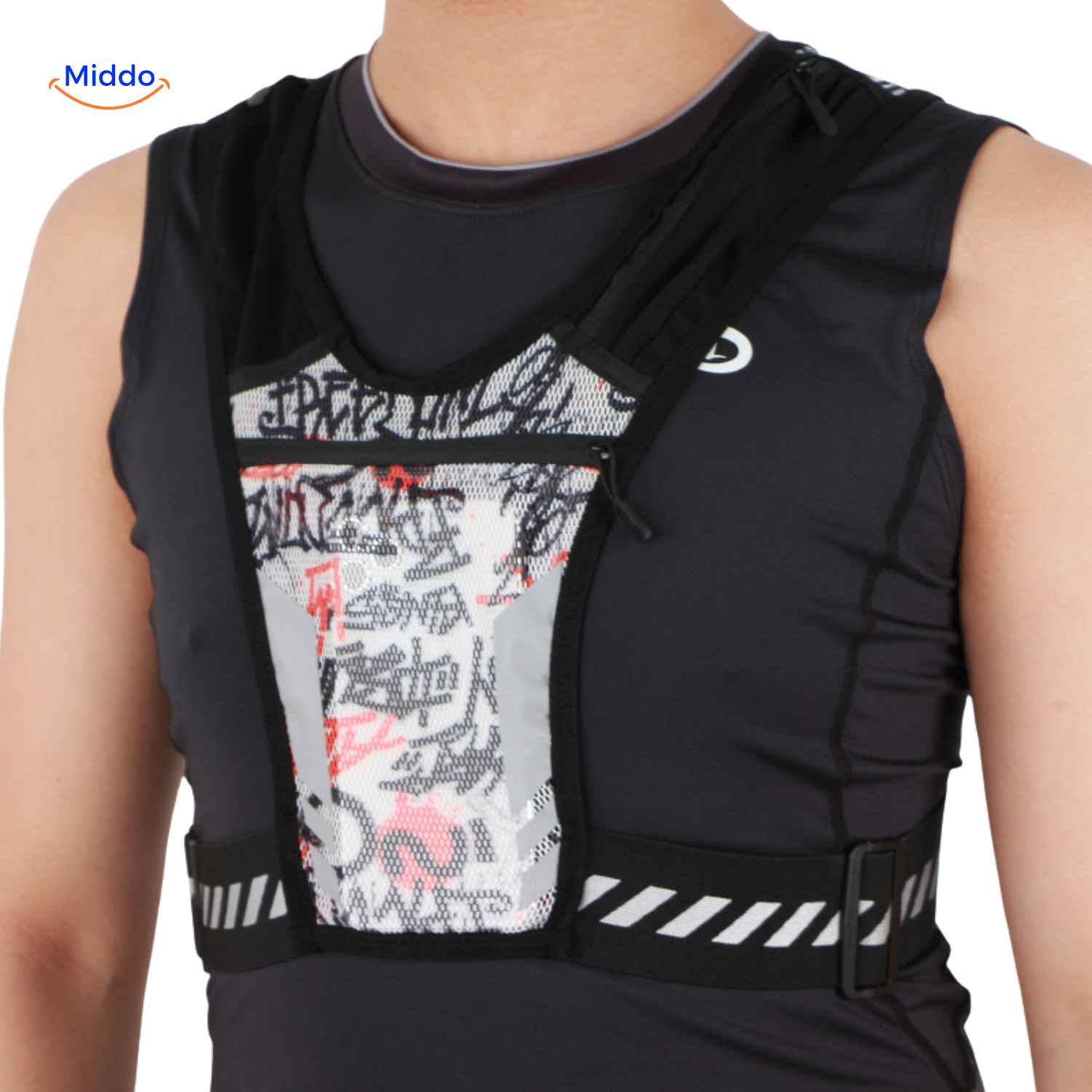 HydroRun Sporttas Sportweste mit grafischer Netzaufbewahrung www.middo.de