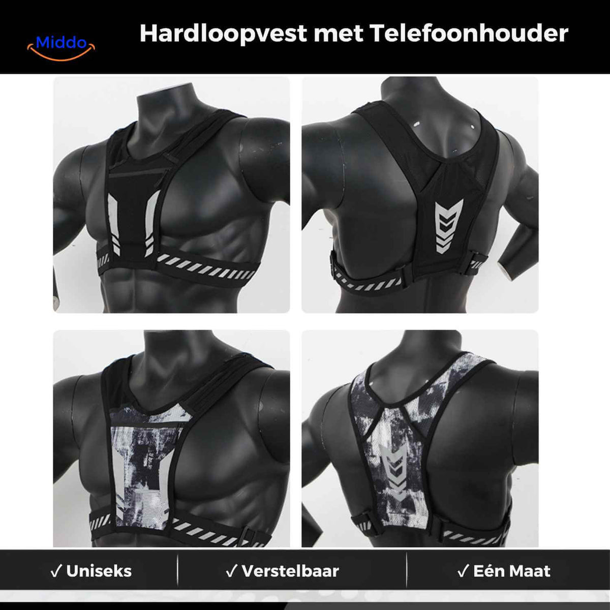 HydroRun Sporttasche Unisex verstellbare Weste mit Handyhalter