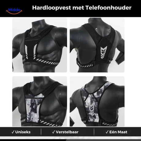 HydroRun Sporttasche Unisex verstellbare Weste mit Handyhalter