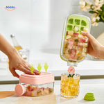 IceNova Flasche leeren mit Fruchteis Auffangbehälter und grünem Deckel www.middo.de