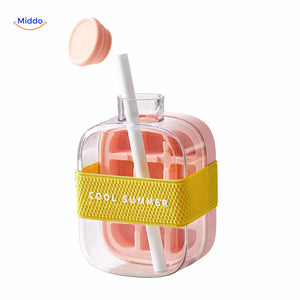 IceNova Flasche pink mit Strohhalm und coolem Sommergurt